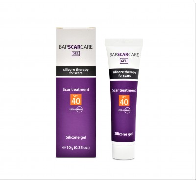 BapScarCare, silikonski gel z zaščitnim faktorjem 40 SPF, 10g
